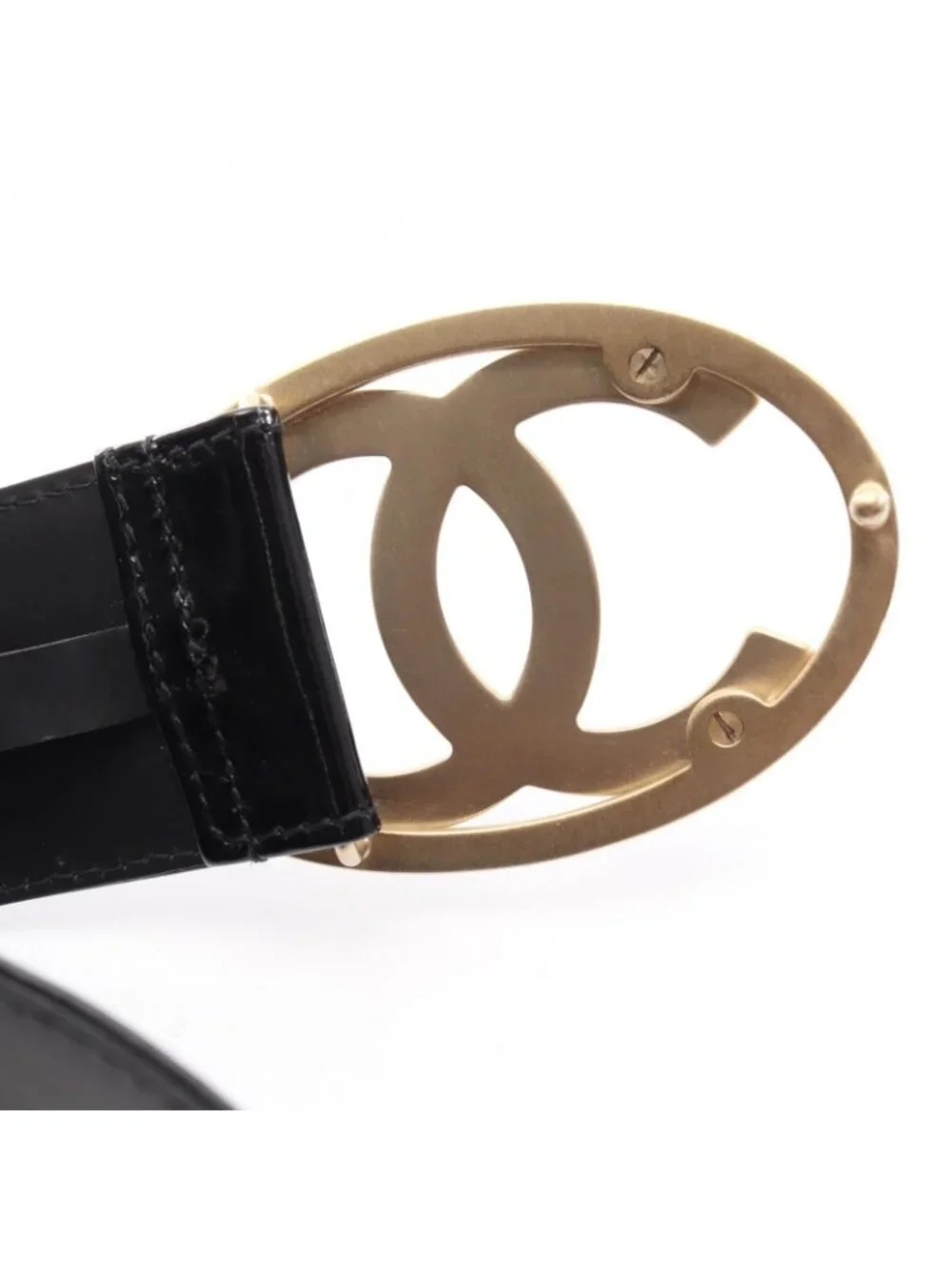 Chanel Belt CC Logo Patent Leather